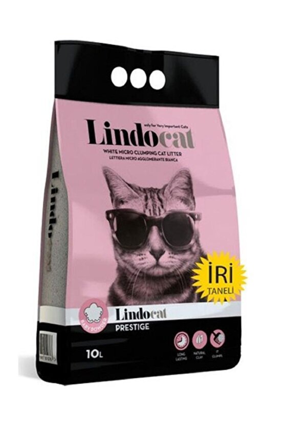 Lindocat Pudralı Topaklaşan Kalın Taneli Kedi Kumu 10 Lt - 8006455001137