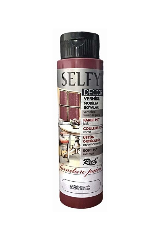 Selfy Decor Vernikli Mobilya Boyası 500 Cc Burgundy