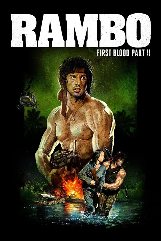 Rambo First Blood Part II (1985) 4 AFİŞ - POSTER ( FOLYO ) - AFİŞ - POSTER-5291