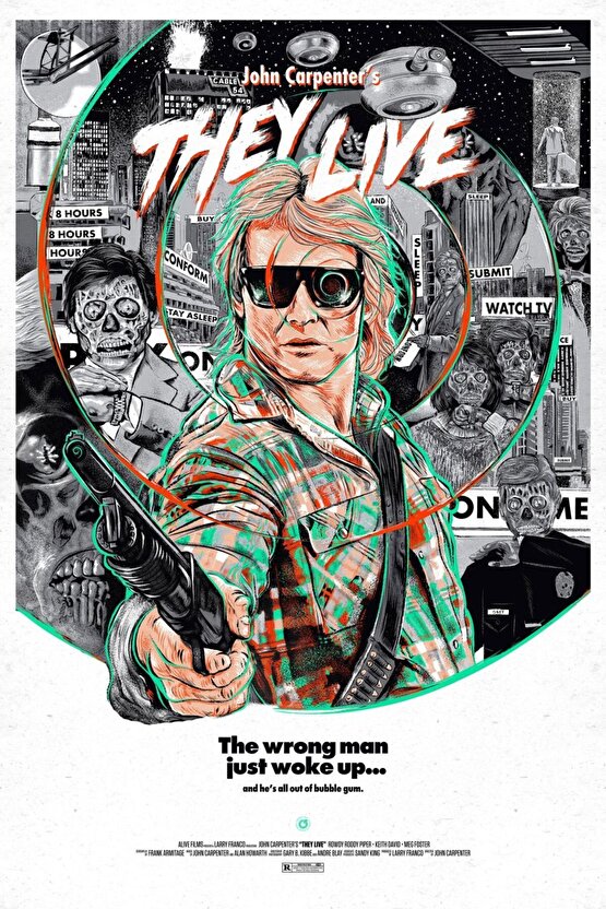 They Live (1988) 2 AFİŞ - POSTER ( FOLYO ) - AFİŞ - POSTER-8118