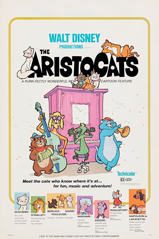 The Aristocats (1970) 1 AFİŞ - POSTER ( FOLYO ) - AFİŞ - POSTER-6545