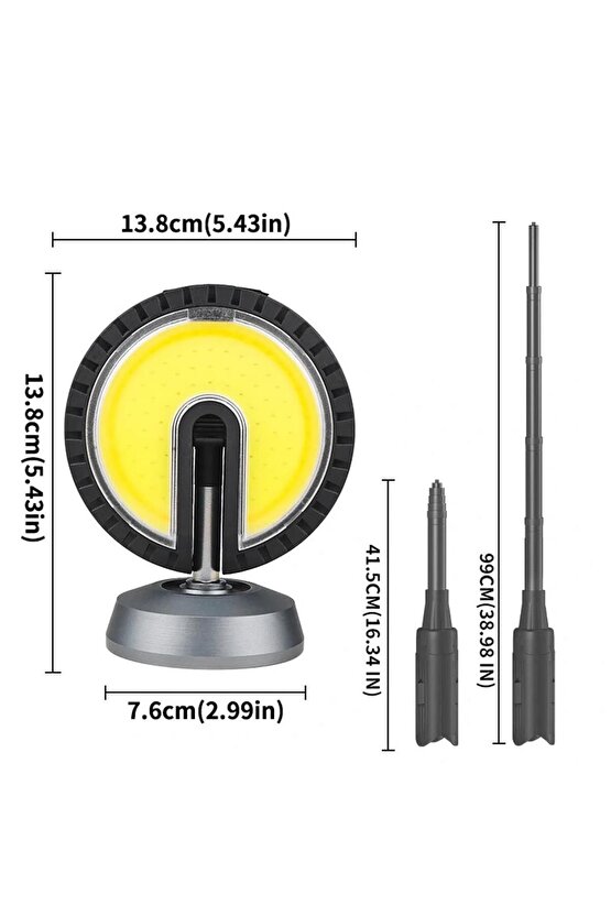 Powermaster Pm-24564 25 Watt Usb - Type-c Girişli Cob Ledli Tek Yönlü 180 Derece Solar Çalışma Lamba