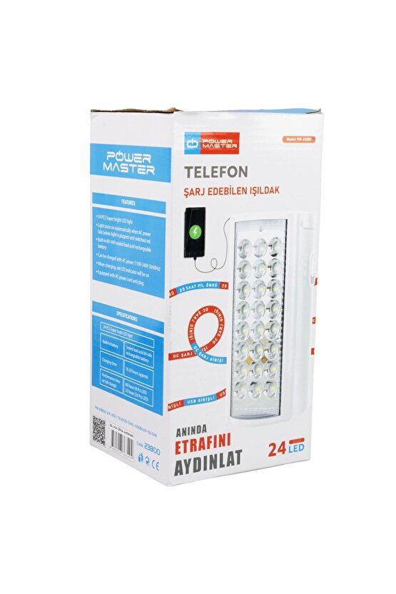 Alaçı İthalat Pm-23800 24 Ledli Telefon Şarj Edebilen Işıldak