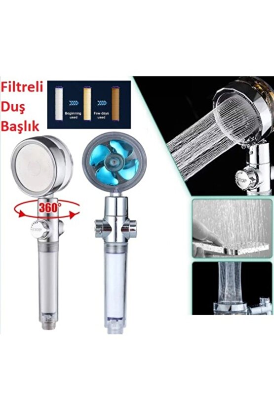 ®Filtreli Yüksek Basınçlı Pervaneli Duş Başlığı