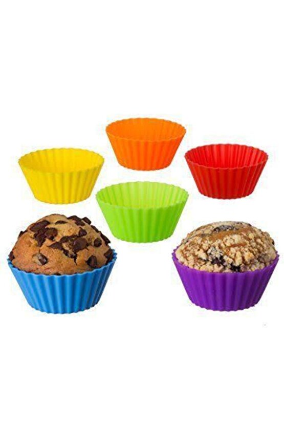 6lı Silikon Kek , Muffin , Cupcake Kalıbı