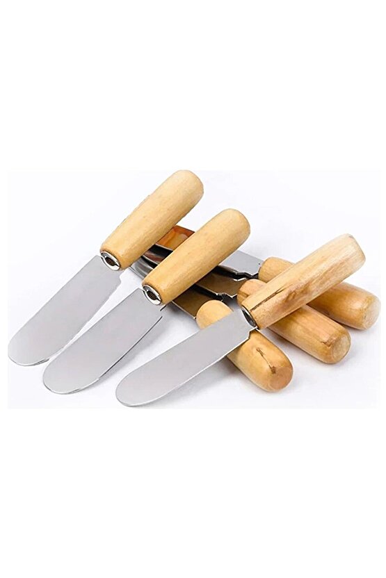 Terayağ Bal Çikolata Bıçağı, 6 Lı Ahşap Saplı Kahvaltı Spatulası