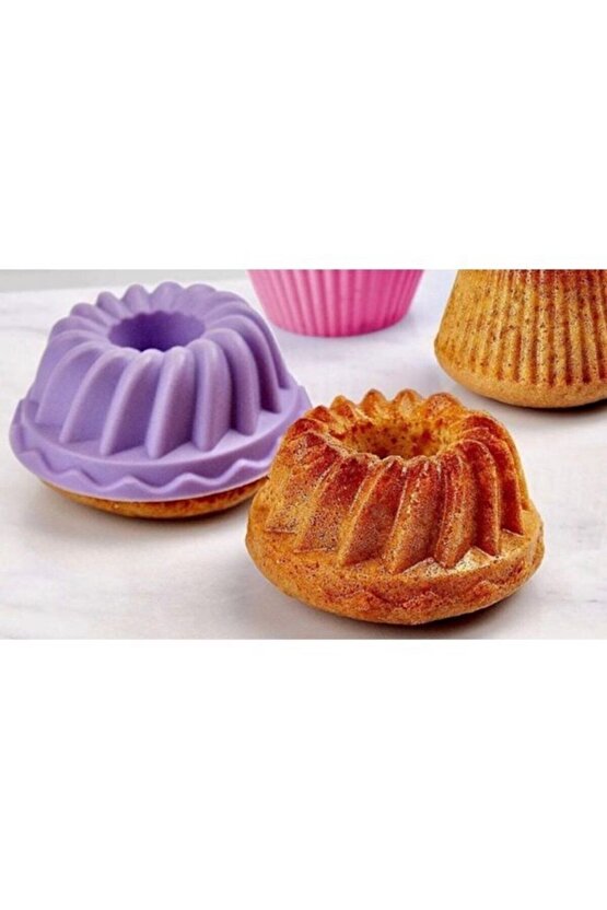 Silikon Mini Muffin Kek Kalıbı 12 Li