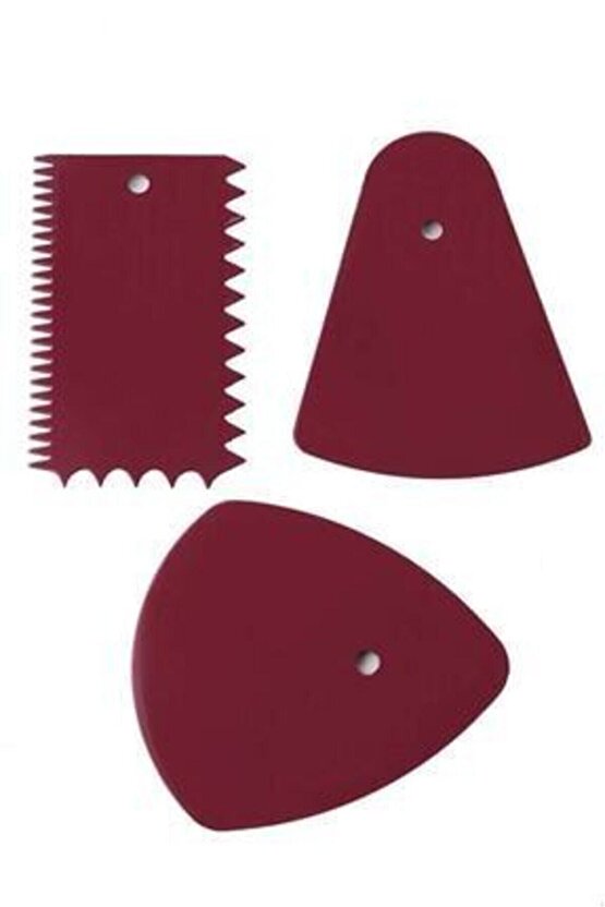 Krema Ve Hamur Kazıyıcı 3 Lü Set Bordo