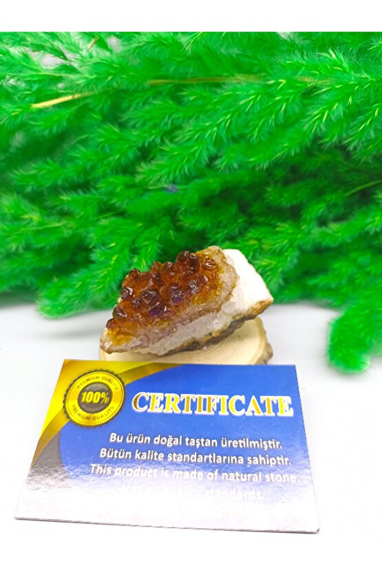 SİTRİN DOĞAL TAŞ STANDLI (SERTİFİKALI)(150 GRAM)