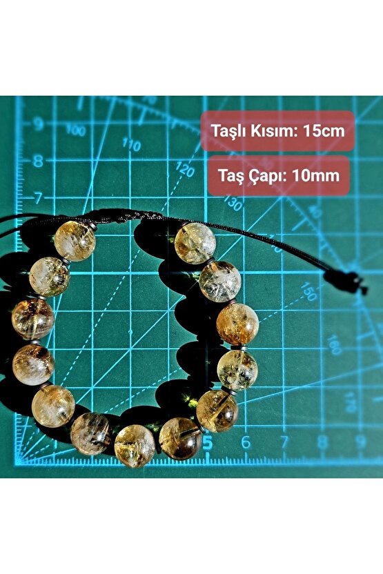 Zirve Kalite Sitrin (bereket-şans Taşı) Doğal Taş Bileklik (el Yapımı Tasarım Ürünler)