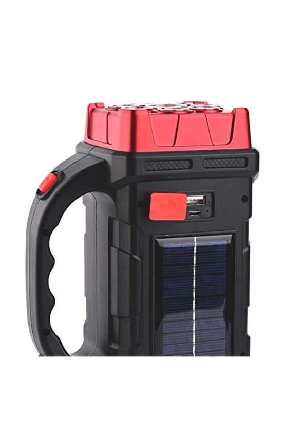 Hb-1678 Solarlı Usb Çıkışlı Şarj Edilebilir 38 Watt Kamp Feneri