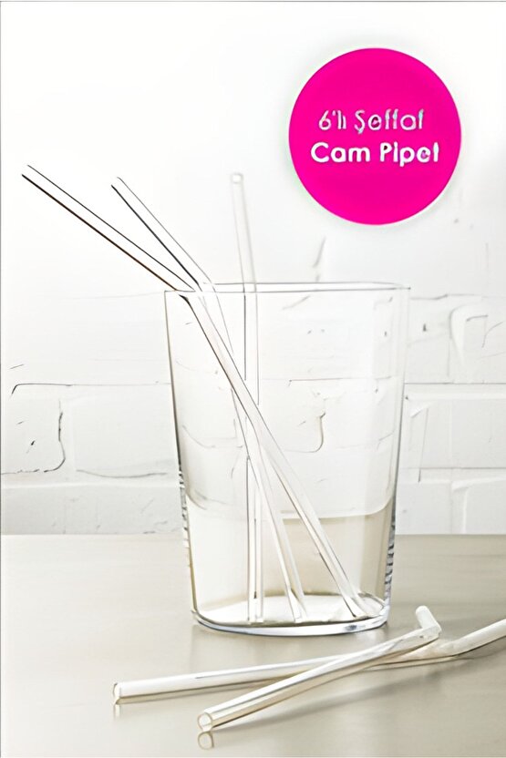 Şeffaf 6lı Cam Eğimli Pipet | Cam Pipet