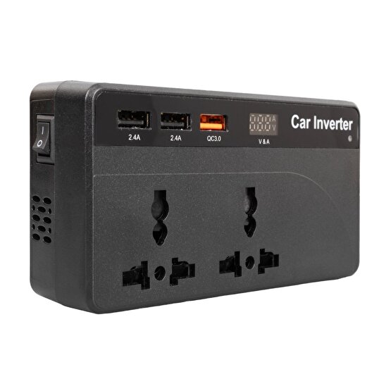 Xdn  Cz0112V-24V 12-24 Volt 200 Watt 3 Usb Girişli Araç Power Inverter Lucest Yeni