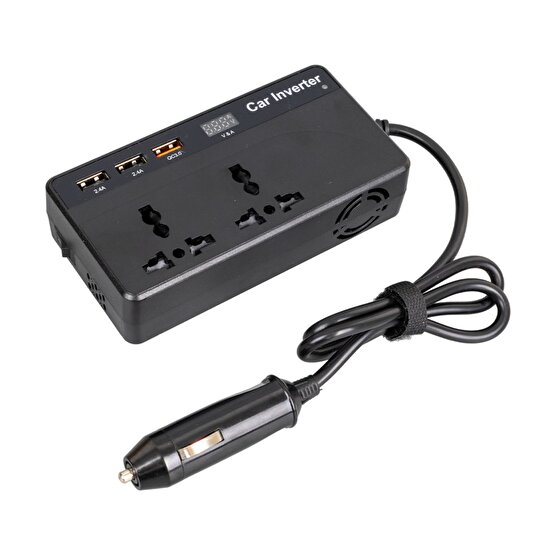 Xdn  Cz0112V-24V 12-24 Volt 200 Watt 3 Usb Girişli Araç Power Inverter Lucest Yeni