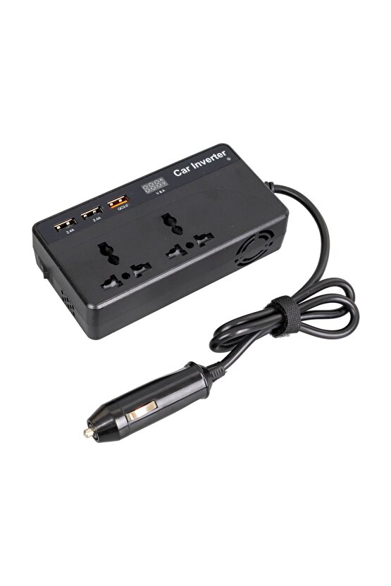 CZ0112V-24V 12-24 VOLT 200 WATT 3 USB GİRİŞLİ ARAÇ POWER INVERTER