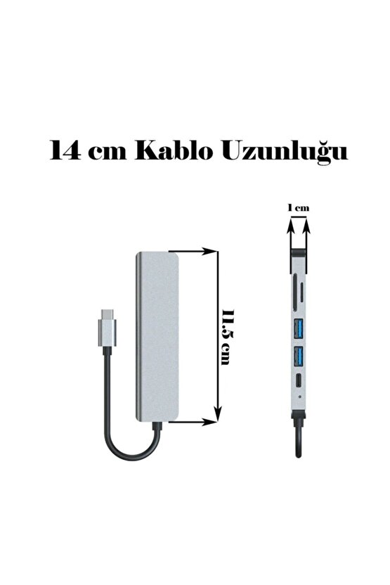 6 In 1 Type-c 3.1 Usb-c To Hdmı  2 Usb 3.0  Usb-c Pd  Sd  Tf