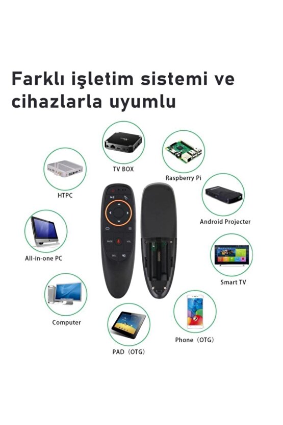 G10 Air Mouse Sesli Komut Kontrol Kumanda Pc--smart Tv