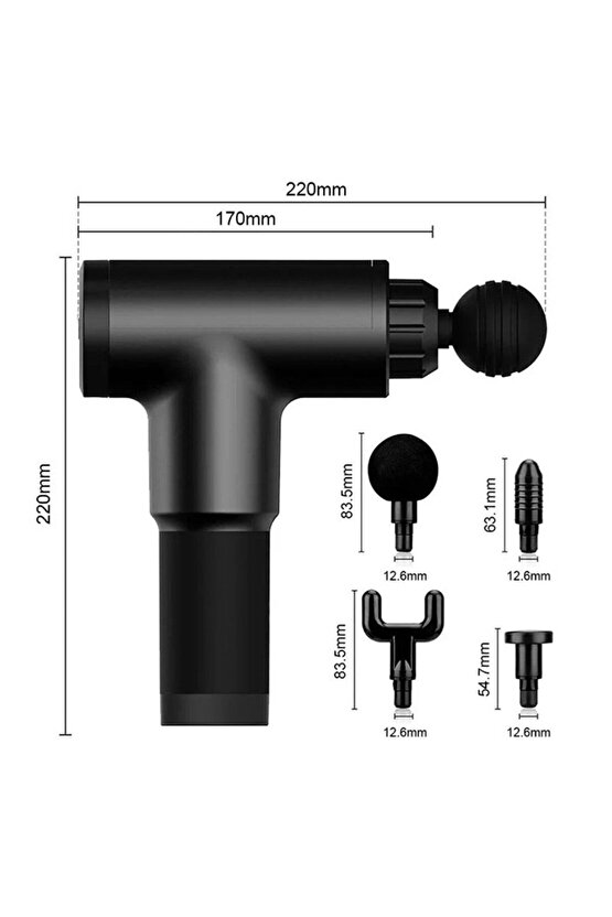 Masaj Tabancası Sporcu Masaj Aleti 4 Başlıklı Şarjlı