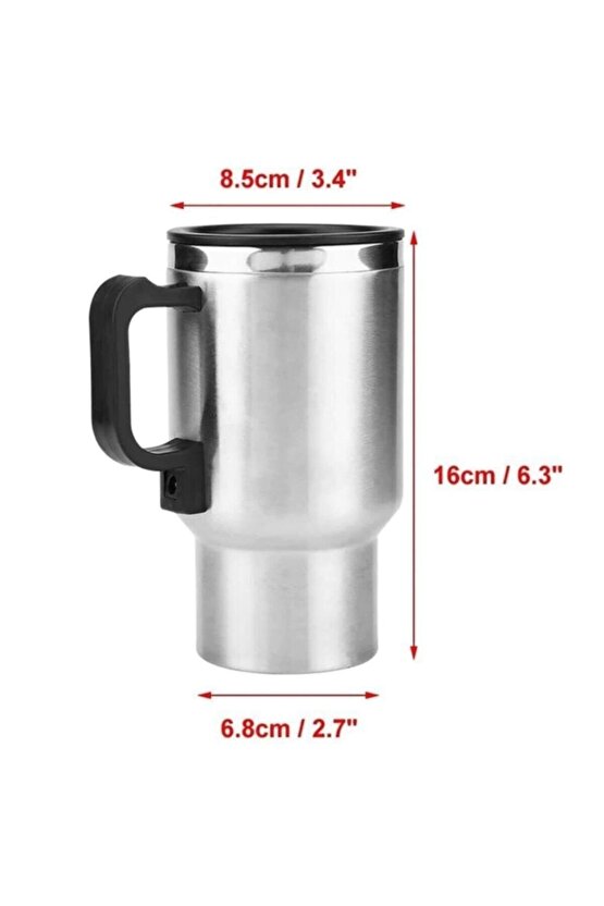 Araç Içi Su Isıtıcı Çelik Oto Kettle-termos Mug Kupa Içi Metal 12v 500ml