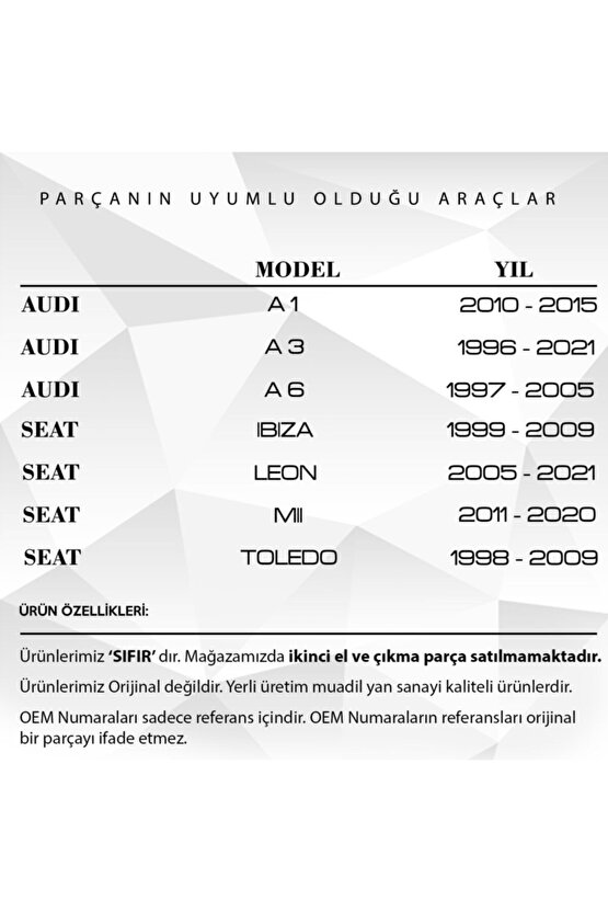 Vw Polo, Audi A1, Seat Leon, Skoda Yeti Için Tavan Anten Çubuğu