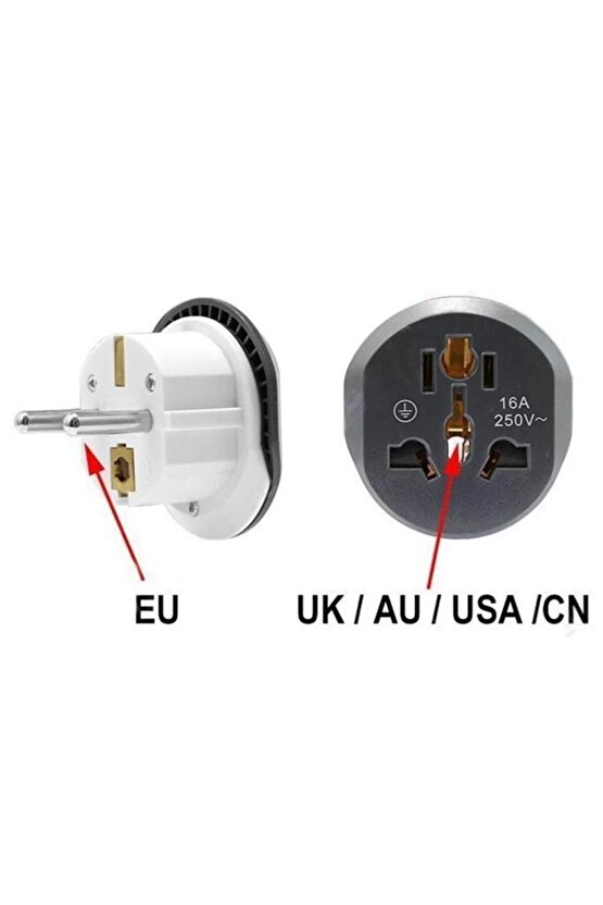 Universal Priz Dönüştürücü Seyahat Tipi Çevirici Priz Ingiliz Amerikan ve Avustralya Fiş Priz Dönüşt