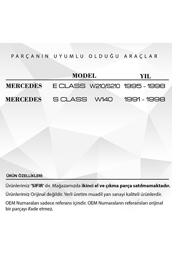 Mercedes W210, W140 Için Katlanır Ayna Demiri Ve Lastiği (sağ-sol)