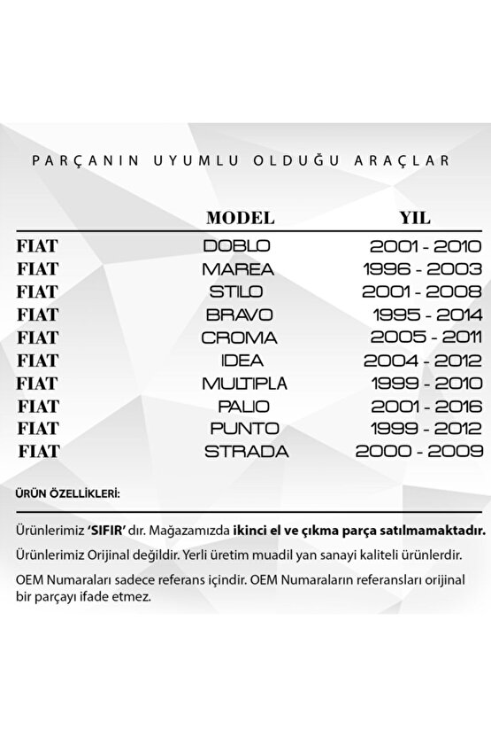 Fiat Doblo, Alfa Romeo 147, 166 Için Yağ Karter Tapası -pullu-