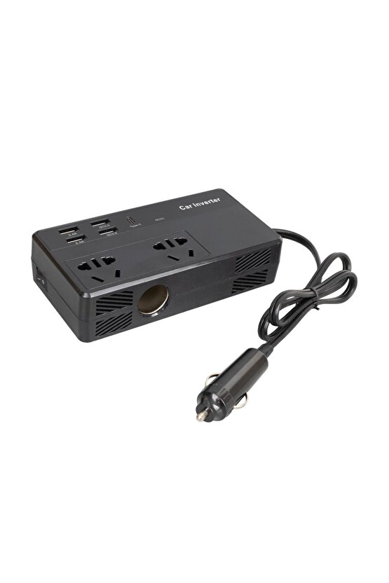 Cz0212v-24v 12-24 Volt 200 Watt 4 Usb + Type-c Uyumlu Girişli Araç Power Inverter 4172 alithestereo