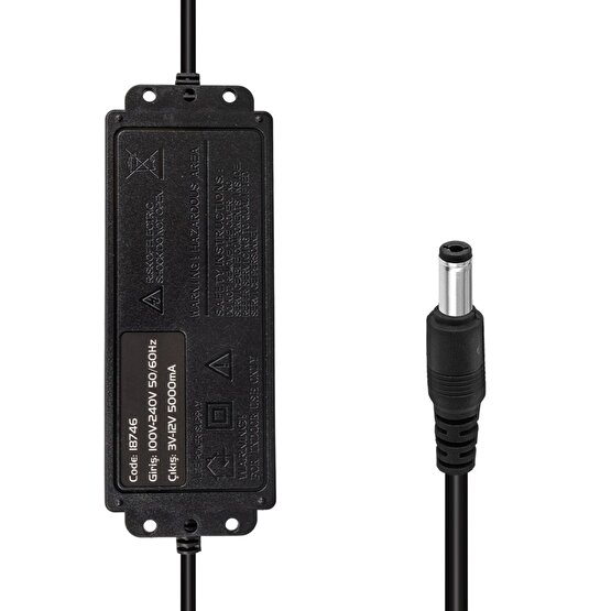 Mullxmd  Xdn01  3 Volt - 12 Volt - 5 Amper Çok Uçlu Ayarli Kademeli Adaptör (Muul)