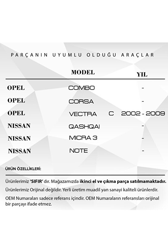 Opel Vectra C Combo Corsa Için Klima Tamir Dişlisi