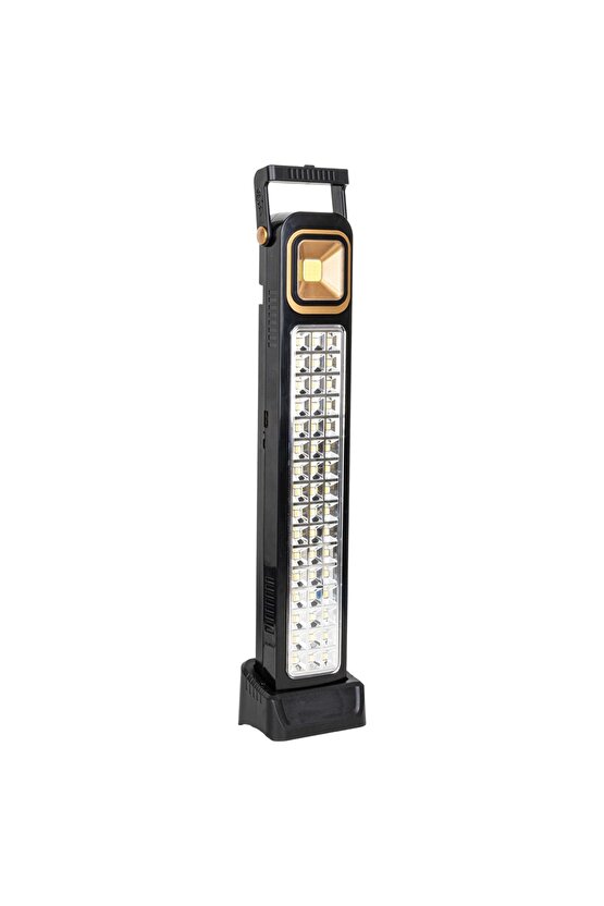 Yüksek Işık Dayanıklı 2 Watt Cob Led + 48 SMD Ledli Solar Şarjlı Işıldak