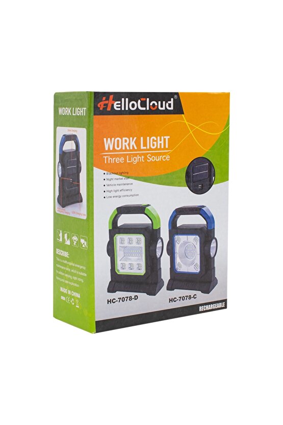 THEWAN ShopZum HC-7078-D TAŞINABİLİR 3 ÇALIŞMA MODLU 32 SMD LEDLİ TAŞINABİLİR ŞARJLI SOLAR LAMBA