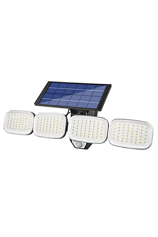 Pm-8048 6 Volt - 3 Watt Solar Panelli 4 Başlı Hareket Sensörlü 200 Smd Ledli Lamba