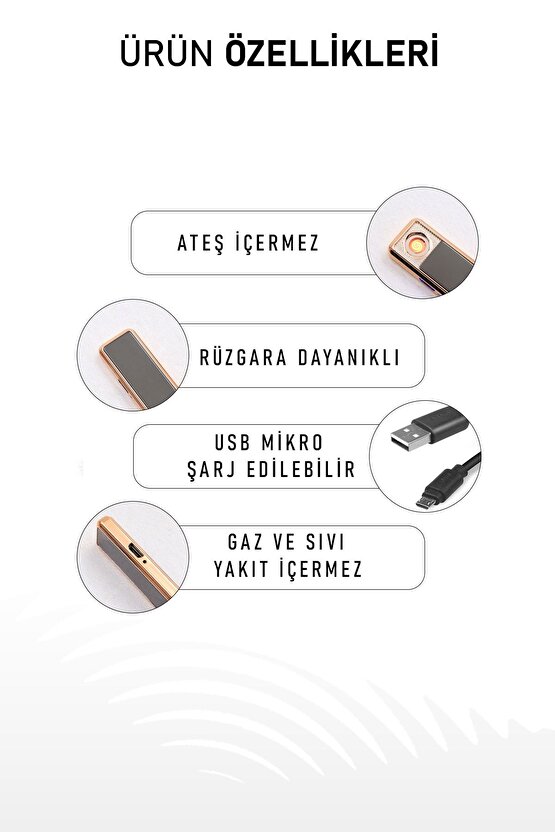 2 Adet Kolay Şarj Edilebilen Siyah Sürgülü Elektrikli Usb Çakmak