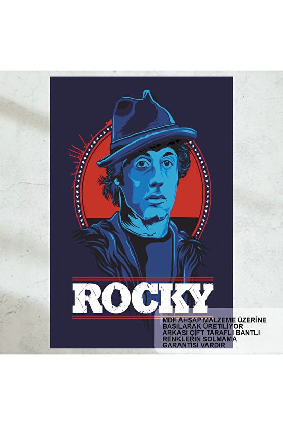 rocky sinema filmi afişi ev dekorasyon tablo retro ahşap poster