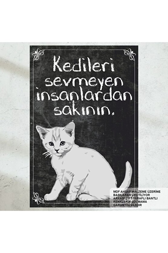 kedileri sevin güzel kedi sözleri ev dekorasyon tablo retro ahşap poster