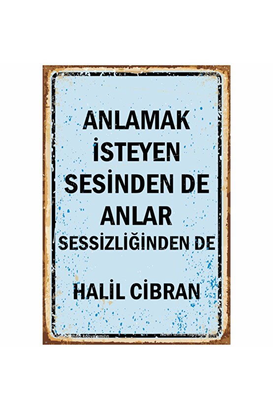 halil cibrab edebiyat sözleri hediyelik ev dekorayon tablo retro ahşap poster