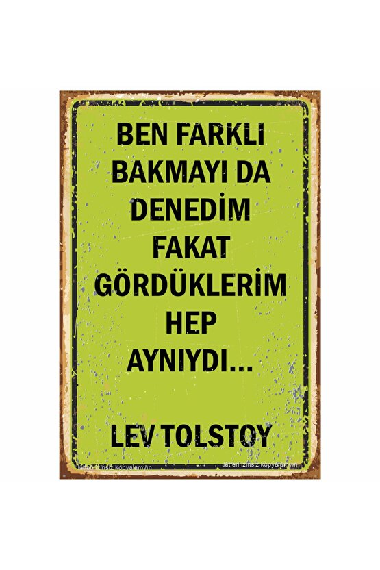 lev tolstoy ilham verici sözler edebiyat şiir ev dekorayon tablo hediyelik retro ahşap poster