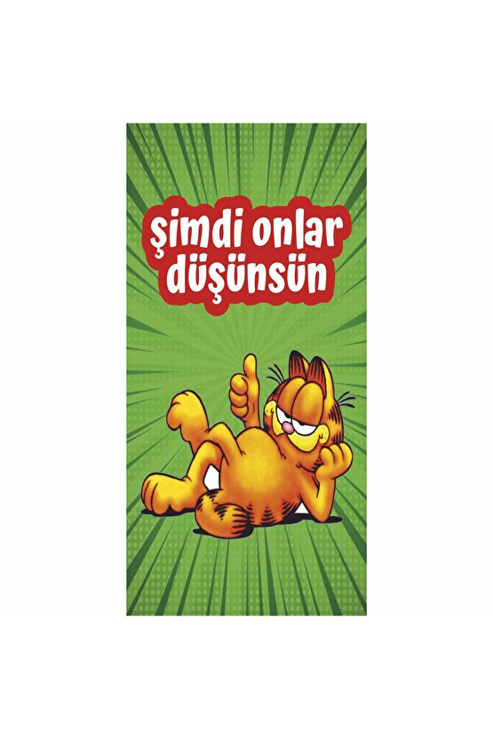 garfield şimdi onlar düşünsün komik duvar yazıları ev dekorayon tablo mini retro ahşap poster