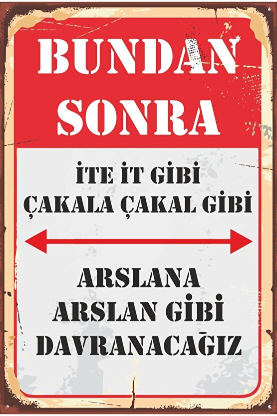 Bundan Sonra Çakala Çakal Gibi Retro Ahşap Poster