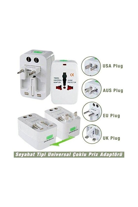 Universal Dünya Priz Çevirici Dönüştürücü Ülkeler Arası Fiş Amerikan Ingiliz Priz Çevirici 220v
