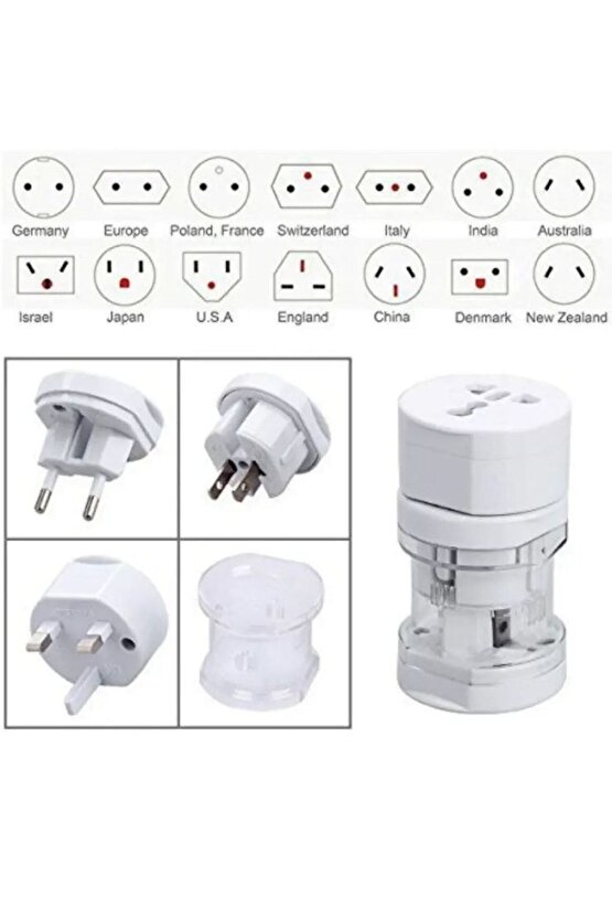 Evrensel Priz-fiş Çevirici Hepsi Bir Arada Seyahat Adaptörü Universal Travel Adapter All-in-one