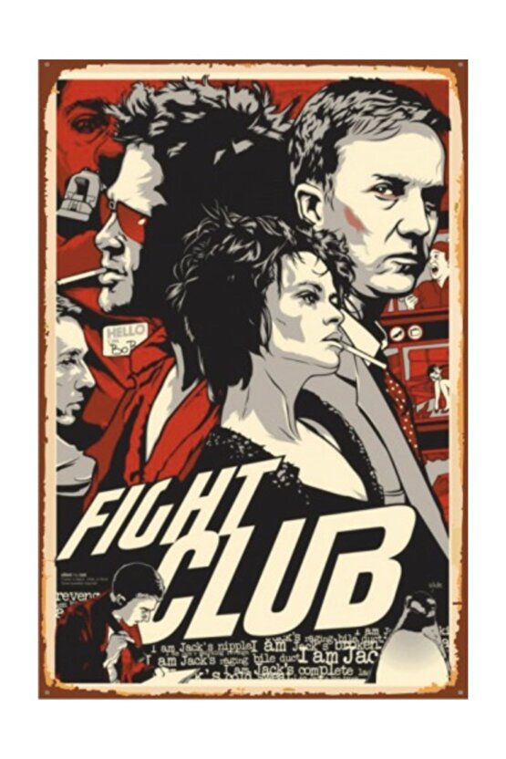 Fight Club Dövüş Klübü Sinema Retro Vintage Ahşap Poster