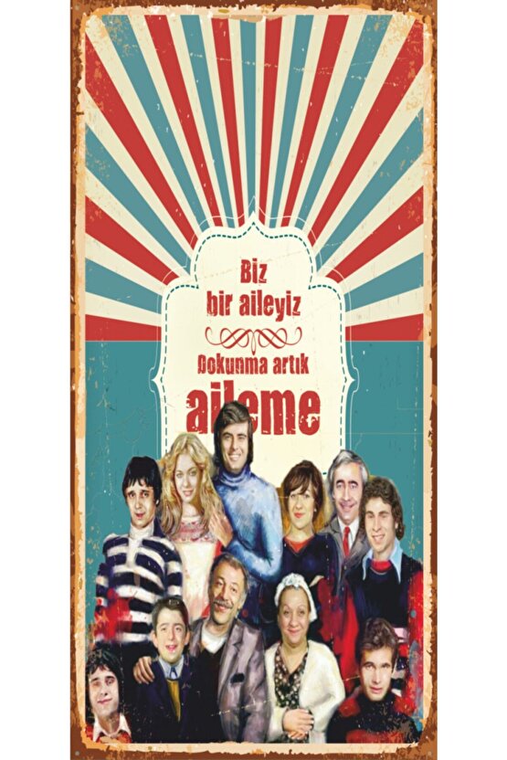 Güzel Aile Yeşilçam (10 Cm X 20 Cm) Mini Retro Ahşap Poster