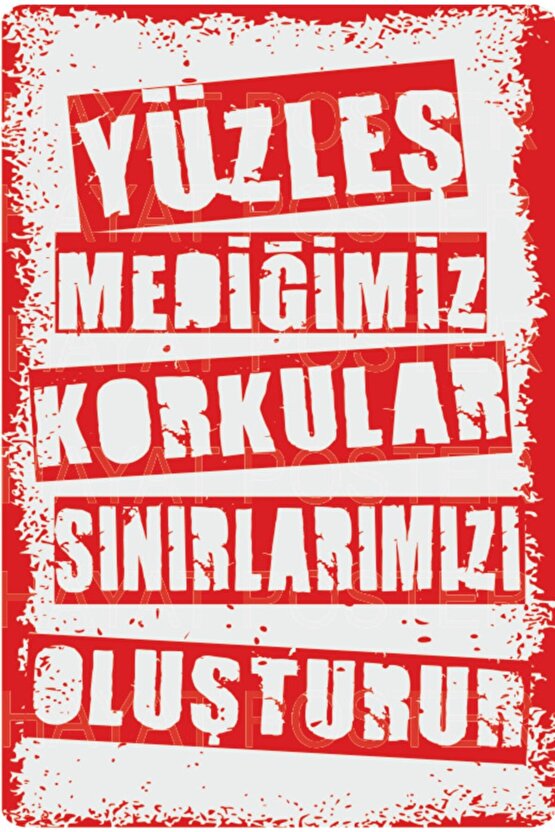 Yüzleşmediğimiz Korkular Sınırlarımızı Oluşturur Retro Vintage Ahşap Poster