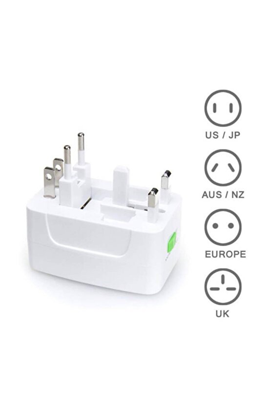 Universal Priz Fiş Çevirici Dönüştürücü Adaptör Tüm Ülkeler
