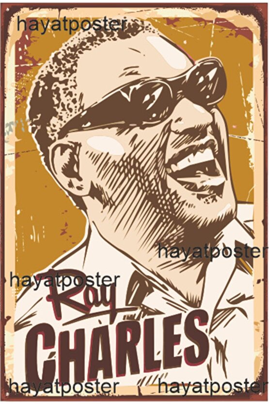 Ray Charles Retro Vintage Ahşap Poster