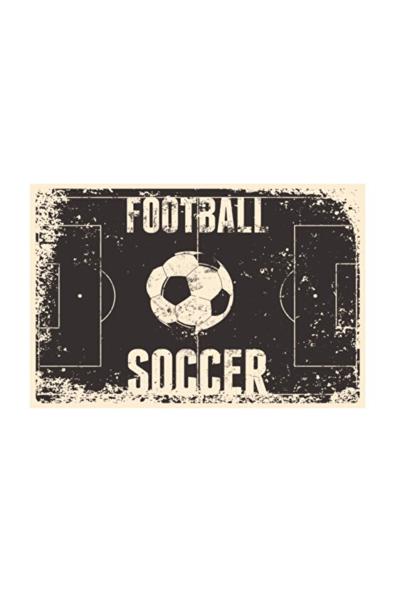 Futbol Retro Vintage Ahşap Poster