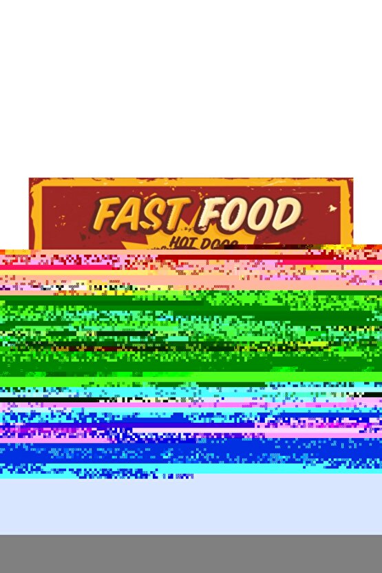 Fast Food Retro Vintage Ahşap Poster