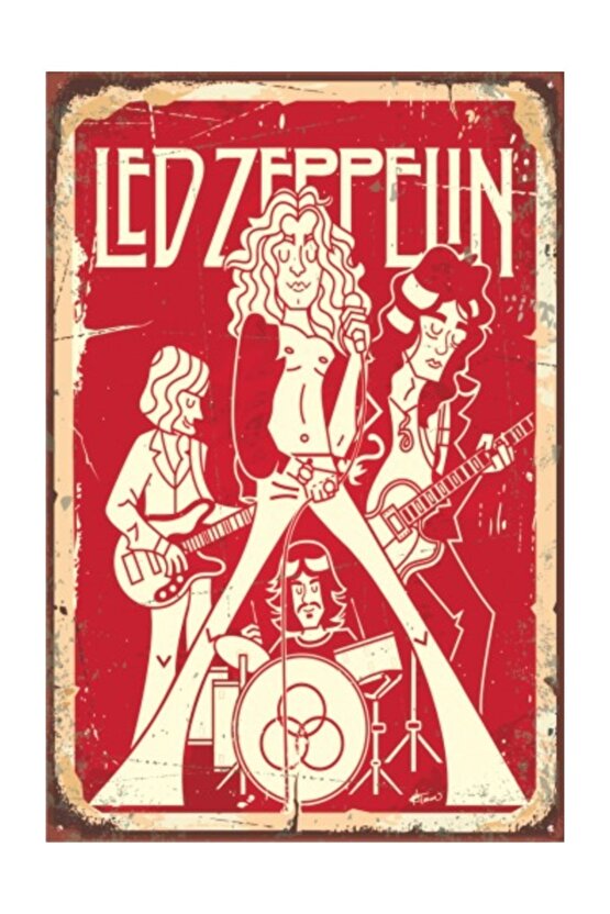 Led Zeplin Retro Vintage Ahşap Poster